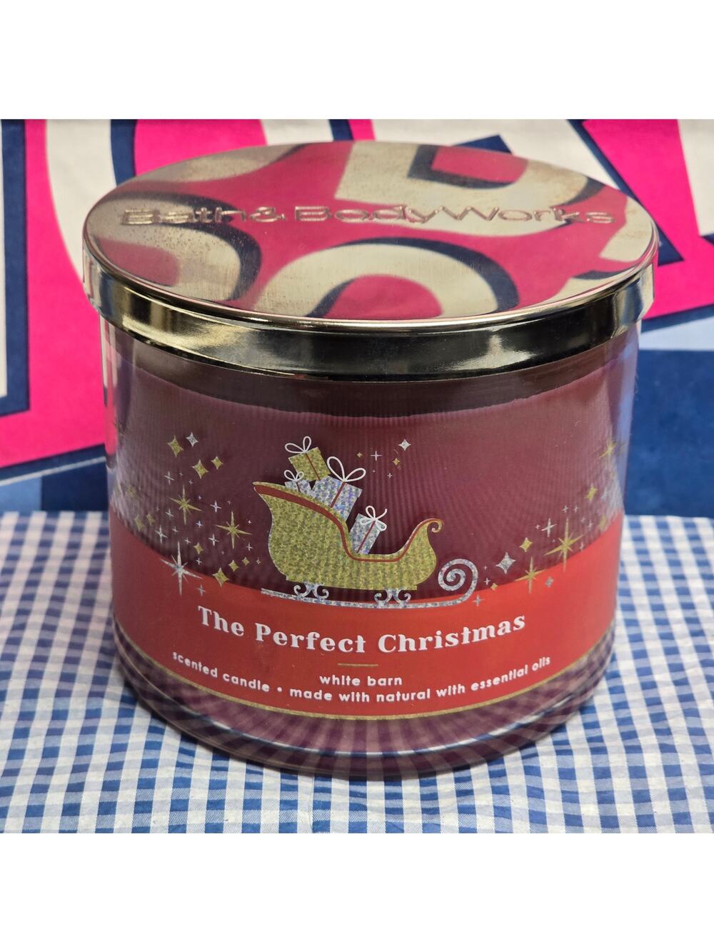BBW The Perfect Christmas Large 3 Wick Candle Holiday Home Fragrance Scent Decor